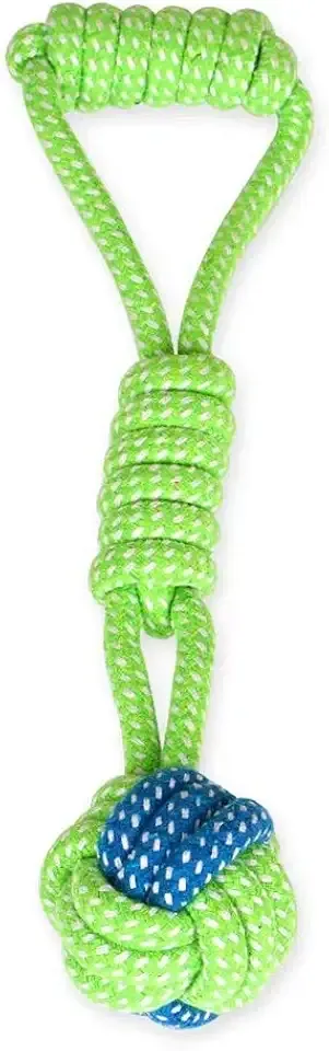 Sunglow Dog Toy Interactive Chewing Rope Ball Toys Natural Cotton Washable Durable Tug of War for Small Medium Dogs Puppies Training Playing Teeth Cleaning (Drop Ball)