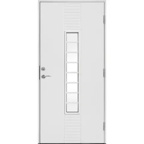 Ytterdør tradisjon 8 klare glass midt 90x200 høyre hvit ncs s0502-y