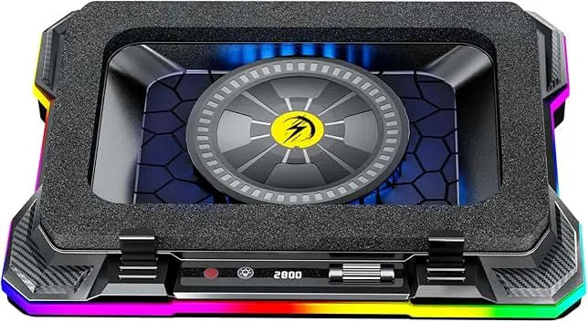 AICHESON Gaming Turbofan Laptop Cooling Pad with 10°C-35°C Temperature Drop, Full Sealed Foam Stand for 14-19 inch Laptops