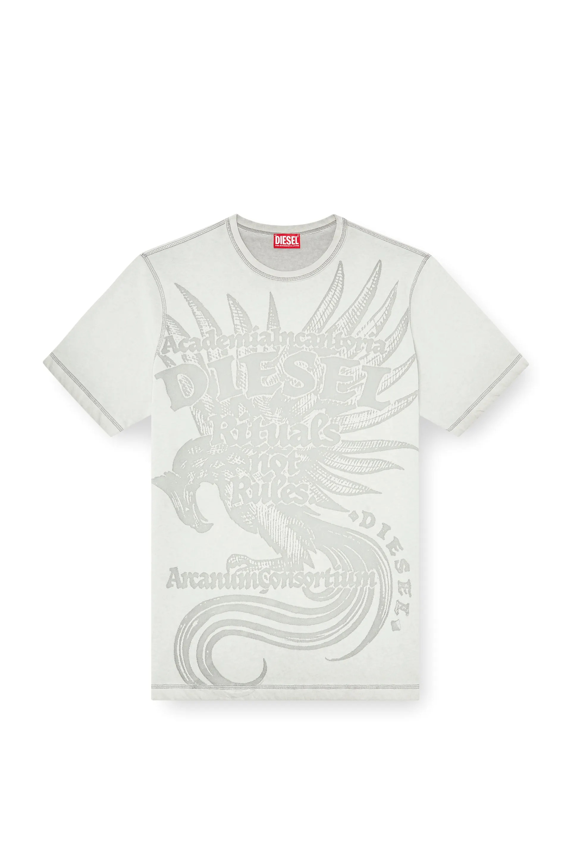 Jersey T-shirt with embossed graphic