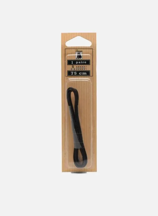Veters Lacets Ciré 75 cm heren zwart