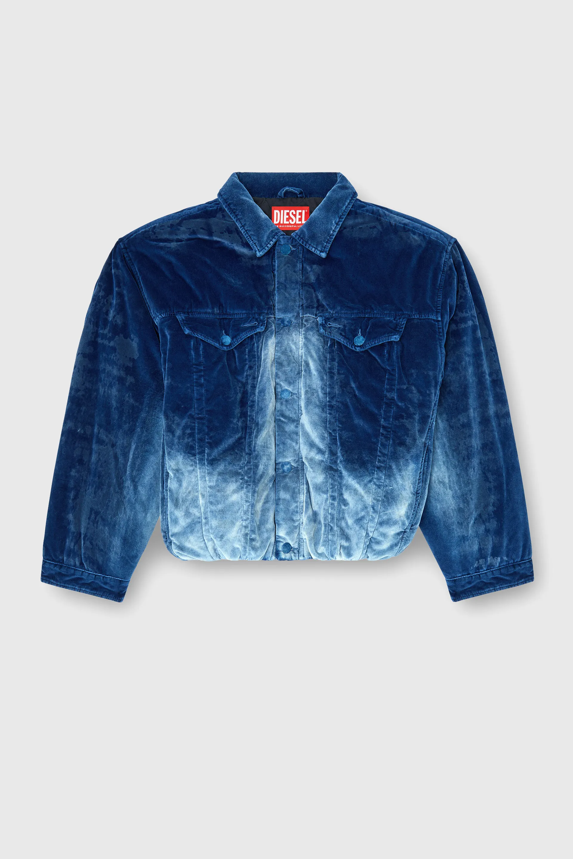 Elasticated trucker jacket in velvet denim