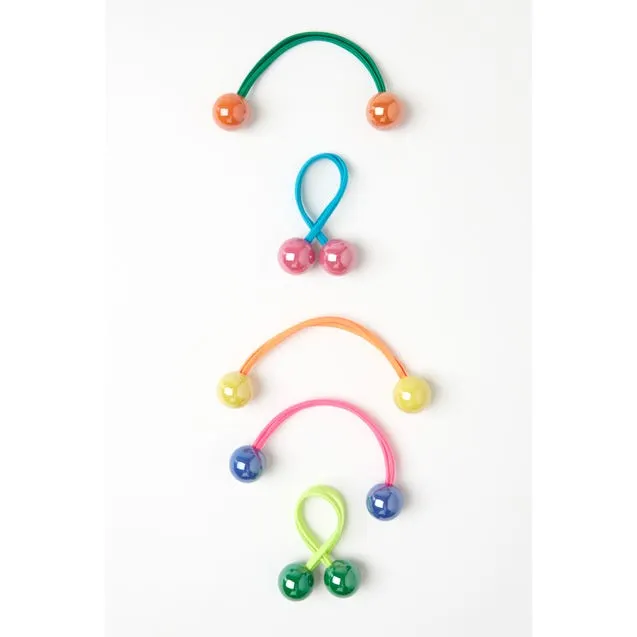 Kids set van 5 haarelastieken met bollen