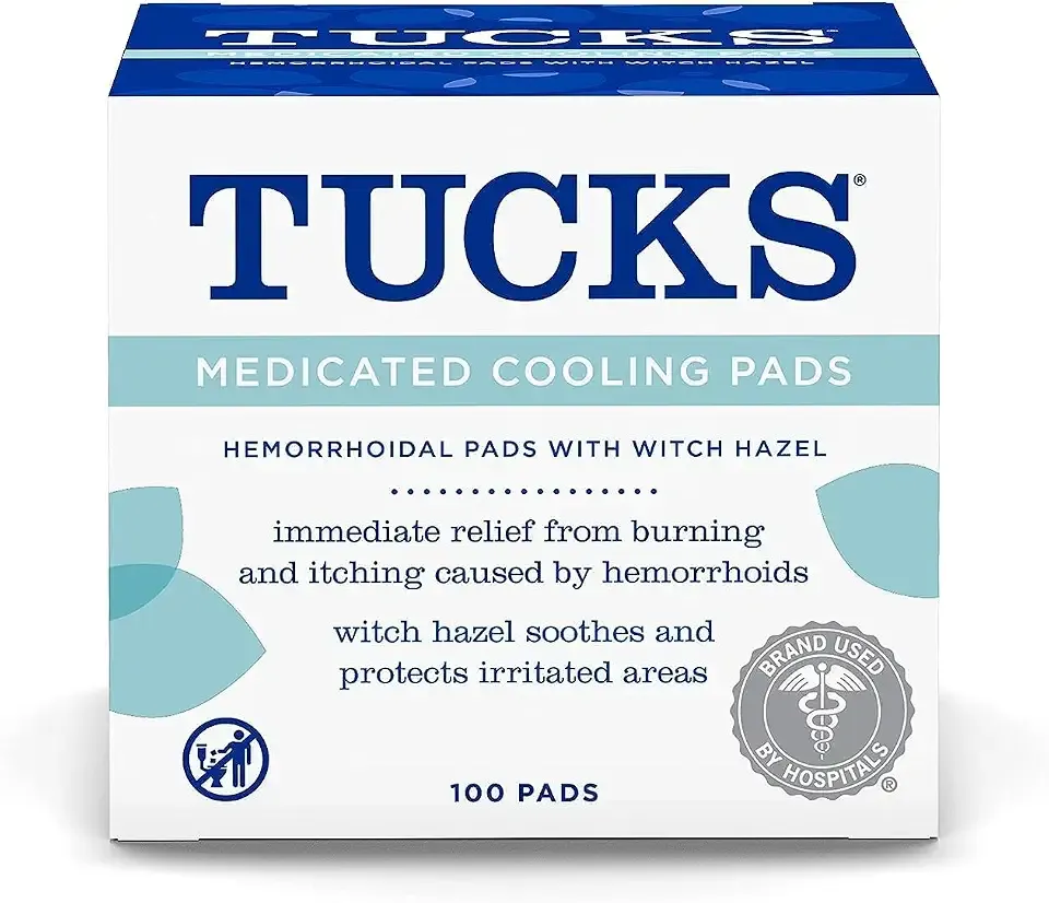 TUCKS Medicated Cooling Pads, 100 Count – Hemorrhoid Pads with Witch Hazel, Cleanses Sensitive Areas, Protects from Irritation, Hemorrhoid Treatment, Medicated Pads Used by Hospitals