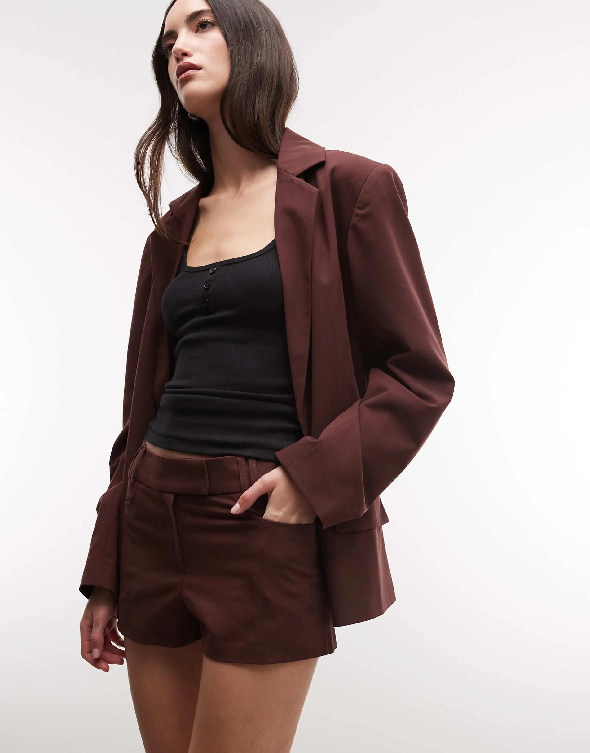 COLLUSION micro short in chocolate co ord