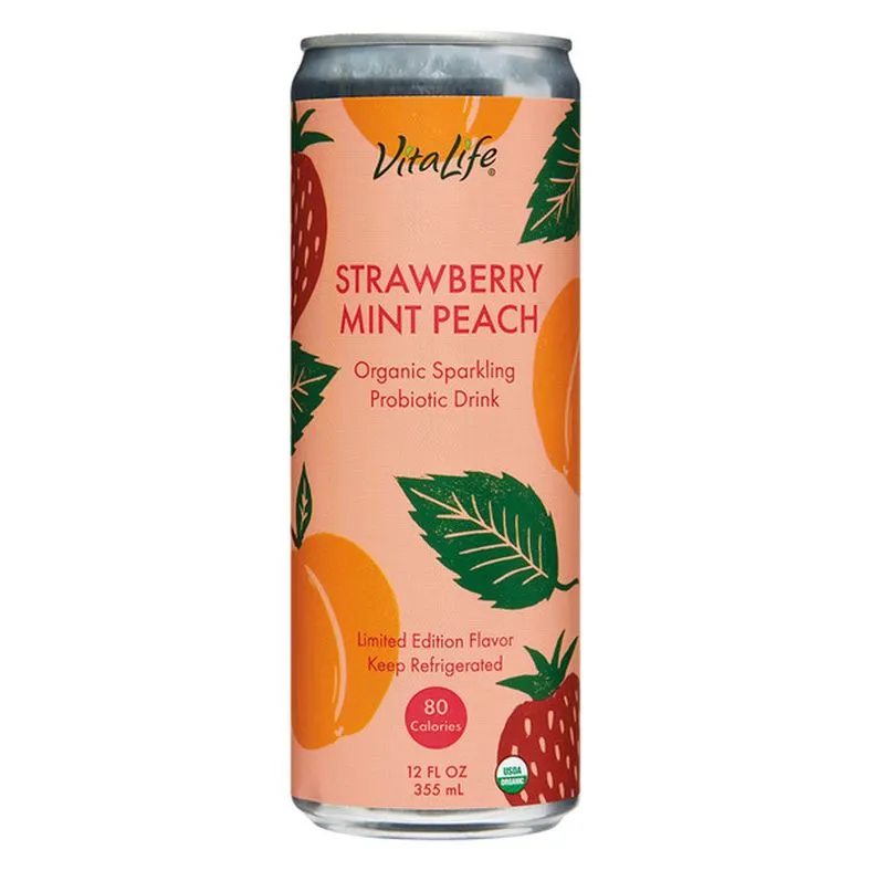 VitaLife Probiotic Spritzer, Strawberry Mint Peach