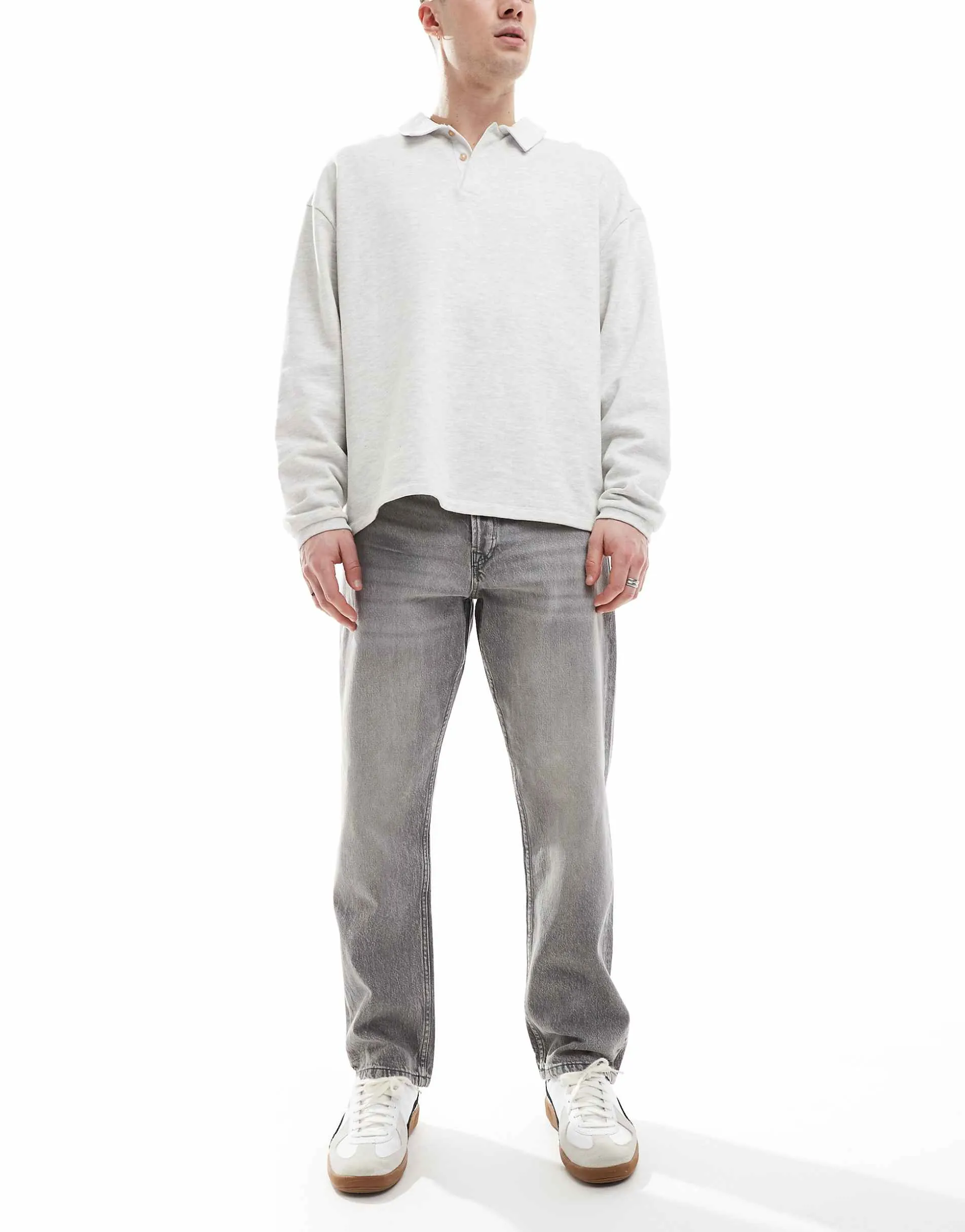 Jack & Jones Chris straight jeans in grey wash