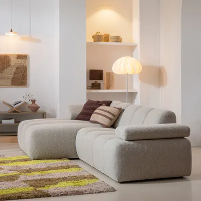 Chaise Longue Mojo Mojo Chaise Longue Links - Bouclé - Bruin Melange