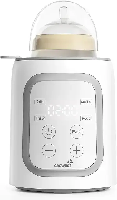 Grownsy 8-in-1 OG Fast Bottle Warmer with Timer, Gray