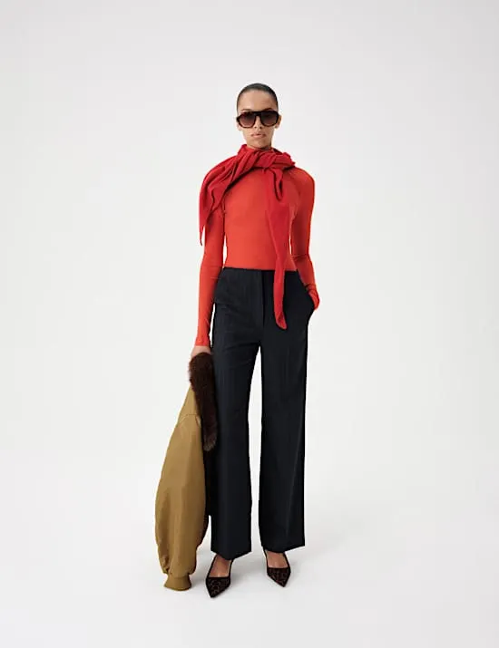 Elegante Nadelstreifenhose mit geradem Bein