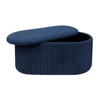 Pouf Contenitore in Velluto Blu