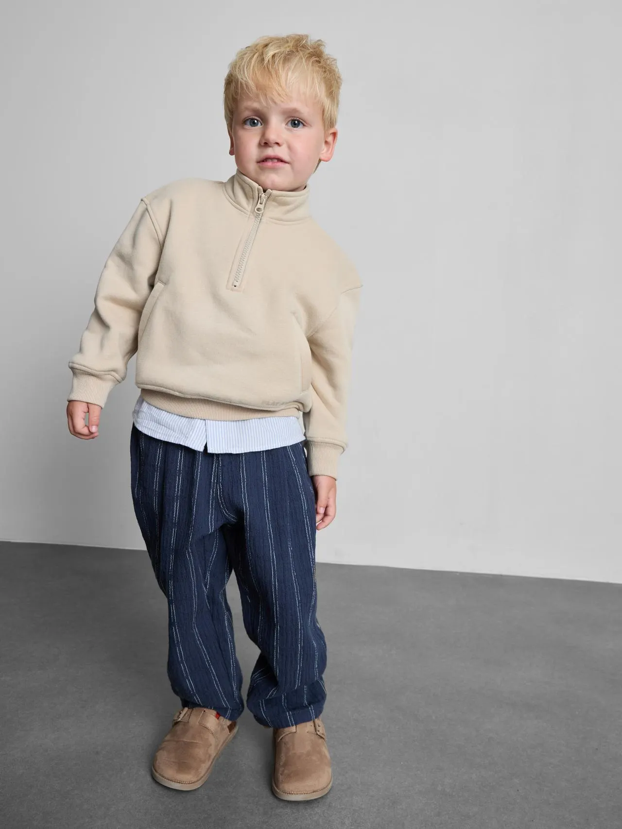 1–9 ans | Sweat-shirt à col zippé en coton