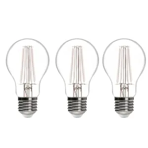 Set da 3 lampadine LED filamento, E27 goccia, opaco, 11W = 1540 LM (equiv 100 W), 360°, ON