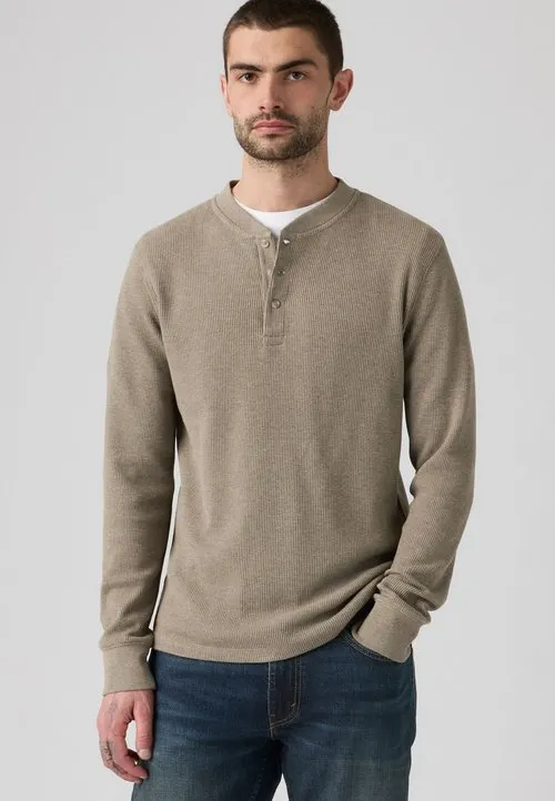LONG-SLEEVE THERMAL HENLEY - Langermet topp - brindle heather