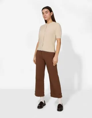 Pantaloni culotte - Vita alta - marrone