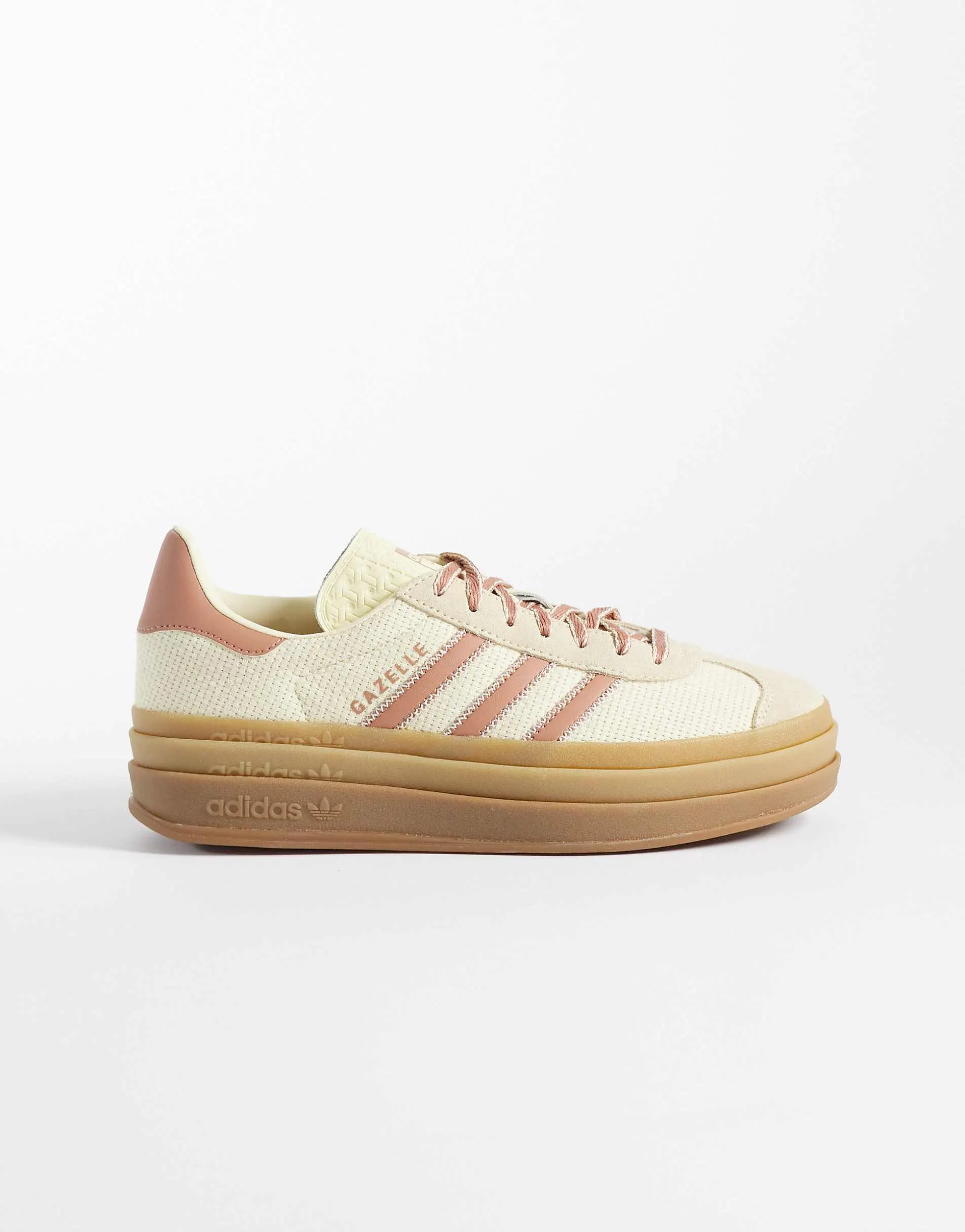 adidas Originals Gazelle Bold trainers in cream and light brown