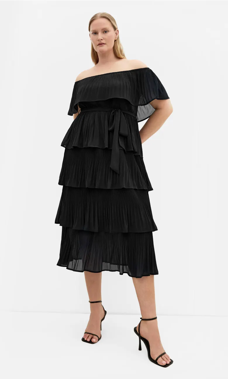 Night Garden Maxi Dress - black