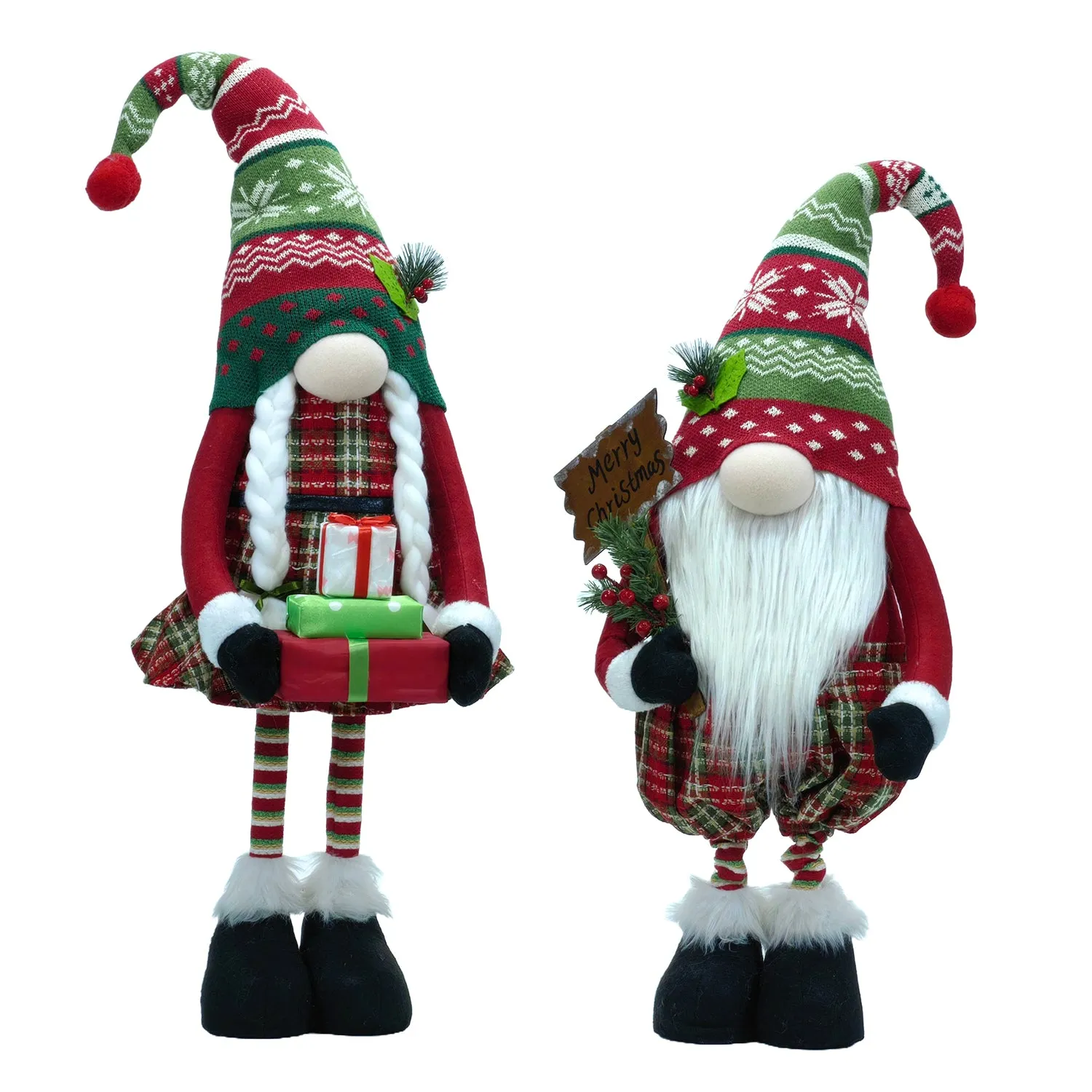 Gnomo Natalizio con gambe allungabili altezza max 100 cm