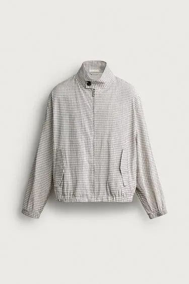 CHECKED CROPPED FIT JACKET