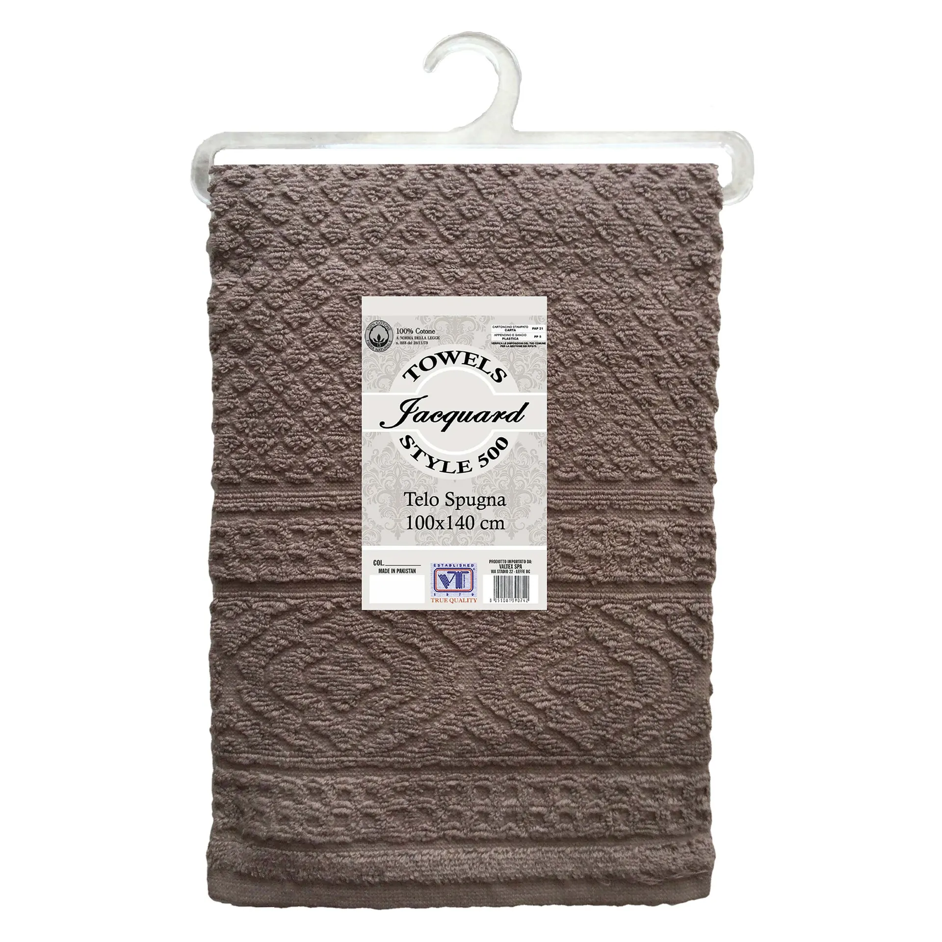 Telo in cotone Tortora Spugna 500 Style 100x140 cm