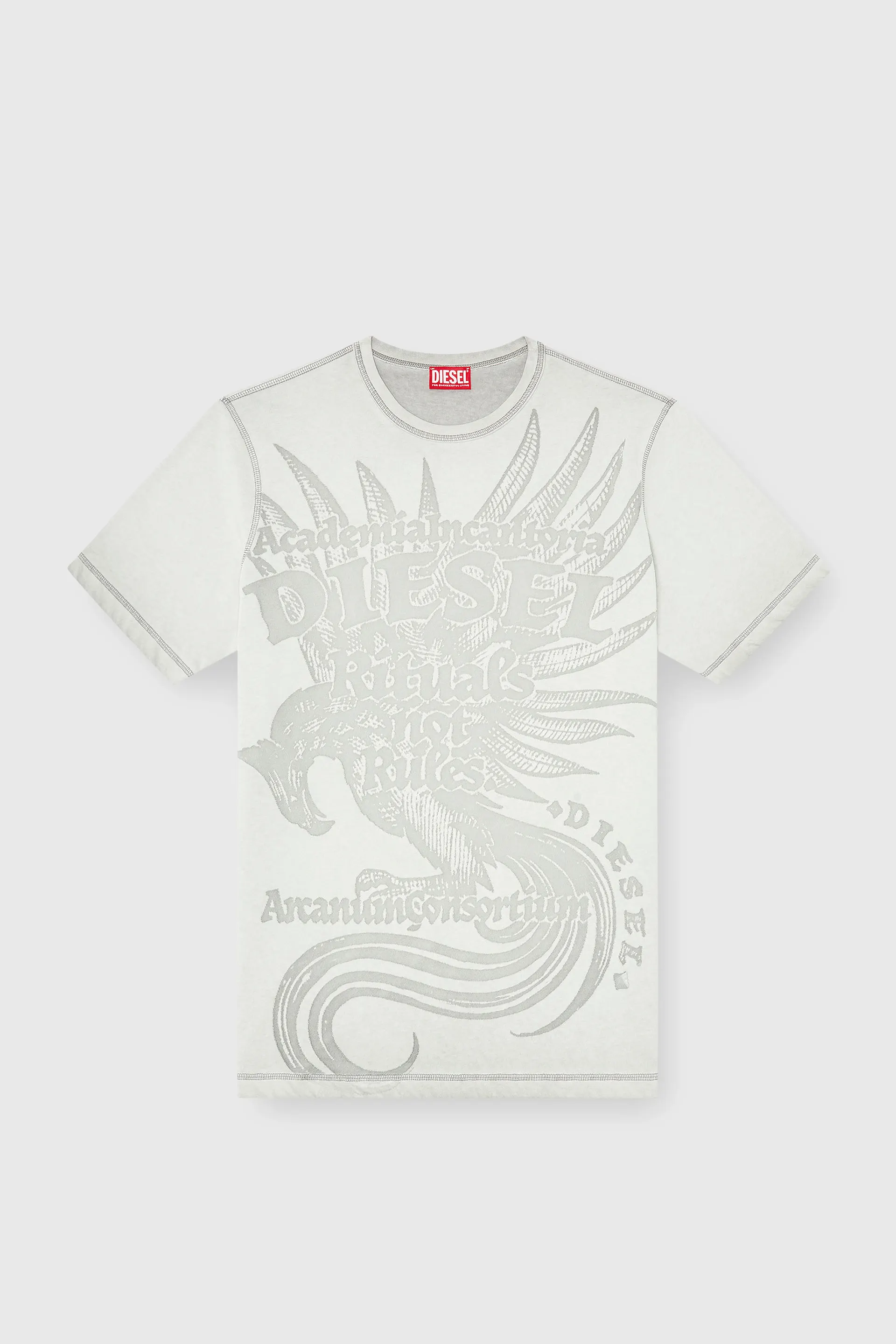 Jersey T-shirt with embossed graphic