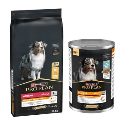 Croquettes PURINA PRO PLAN 16 kg + boîtes 12 x 400 g offertes !