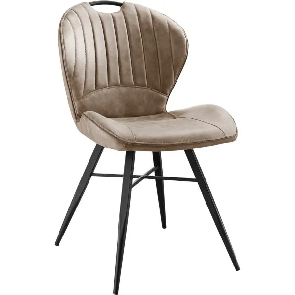 Eetkamerstoel Castione microvezel taupe