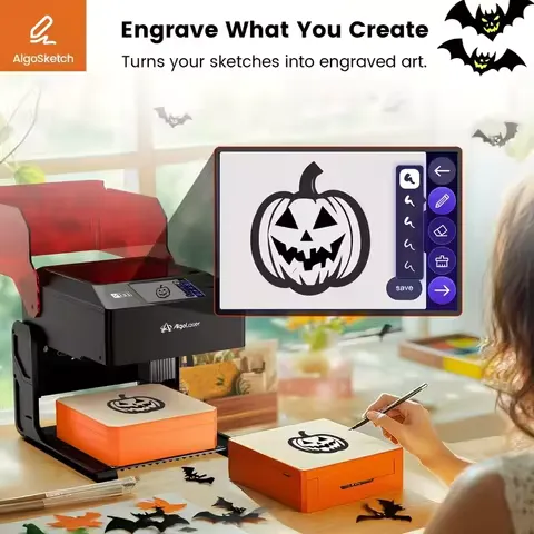 Algolaser Pixi 10W Portable Laser Engraver Machine With Smart Screen & AlgoOS App Protable Mini Laser Engraving Machine