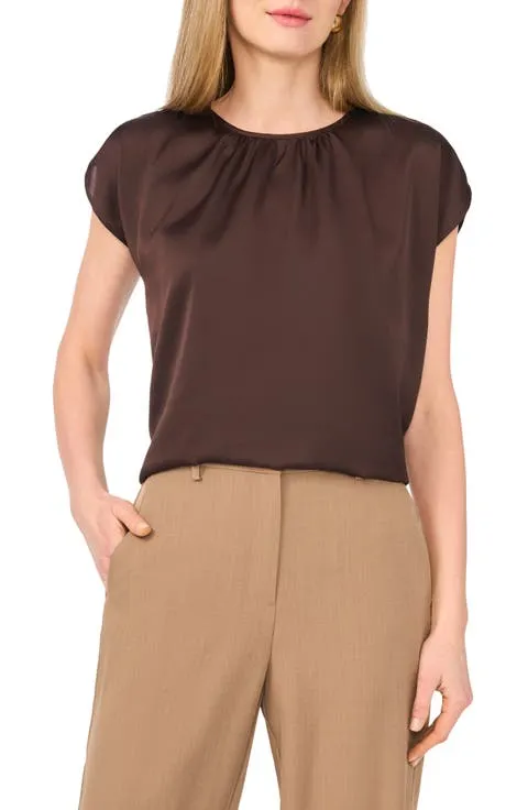 Vince Camuto Shirred Satin Top
