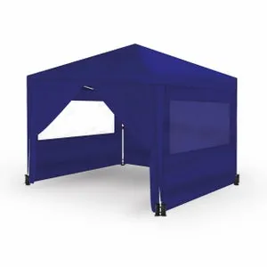 Carpa plegable de acero con laterales 3x3 metros azul