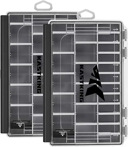 KastKing HyperSeal Waterproof Tackle Box, 3600 and 3700 Tackle Trays, Fishing Tackle Box Organizer with Removable Dividers, Lure Box and Terminal Tackle Storage,Black KastKing HyperSeal Waterproof Tackle Box, 3600 and 3700 T…