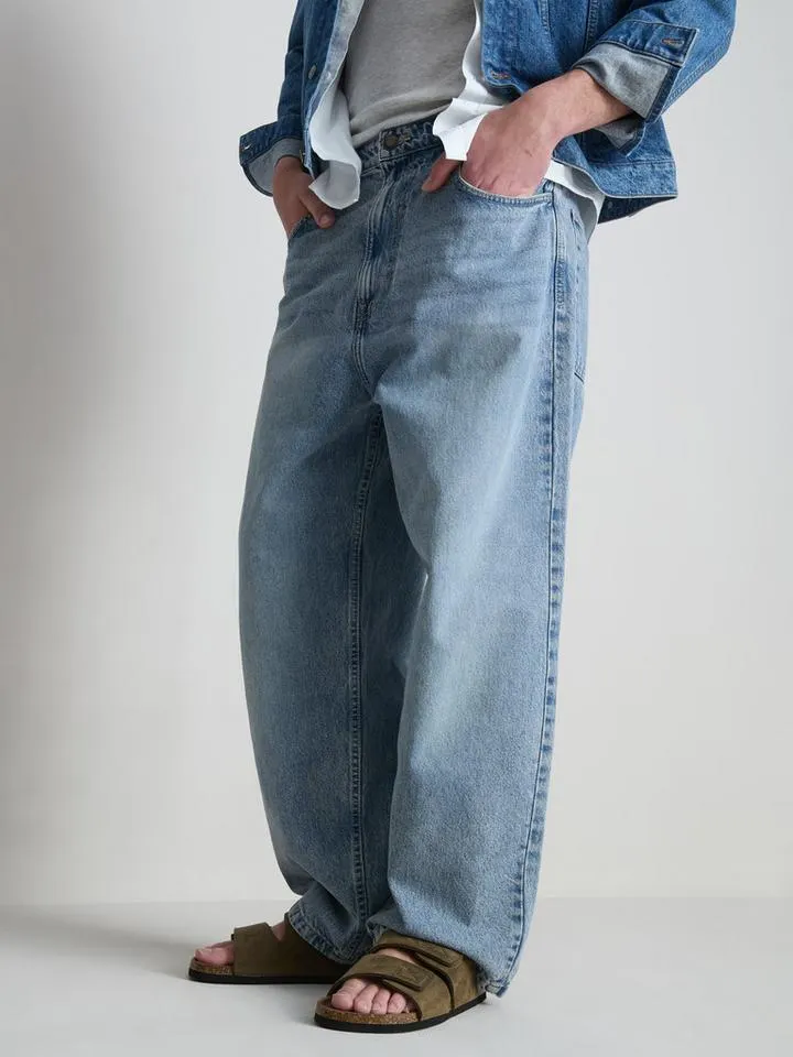 Jean large taille mi-haute