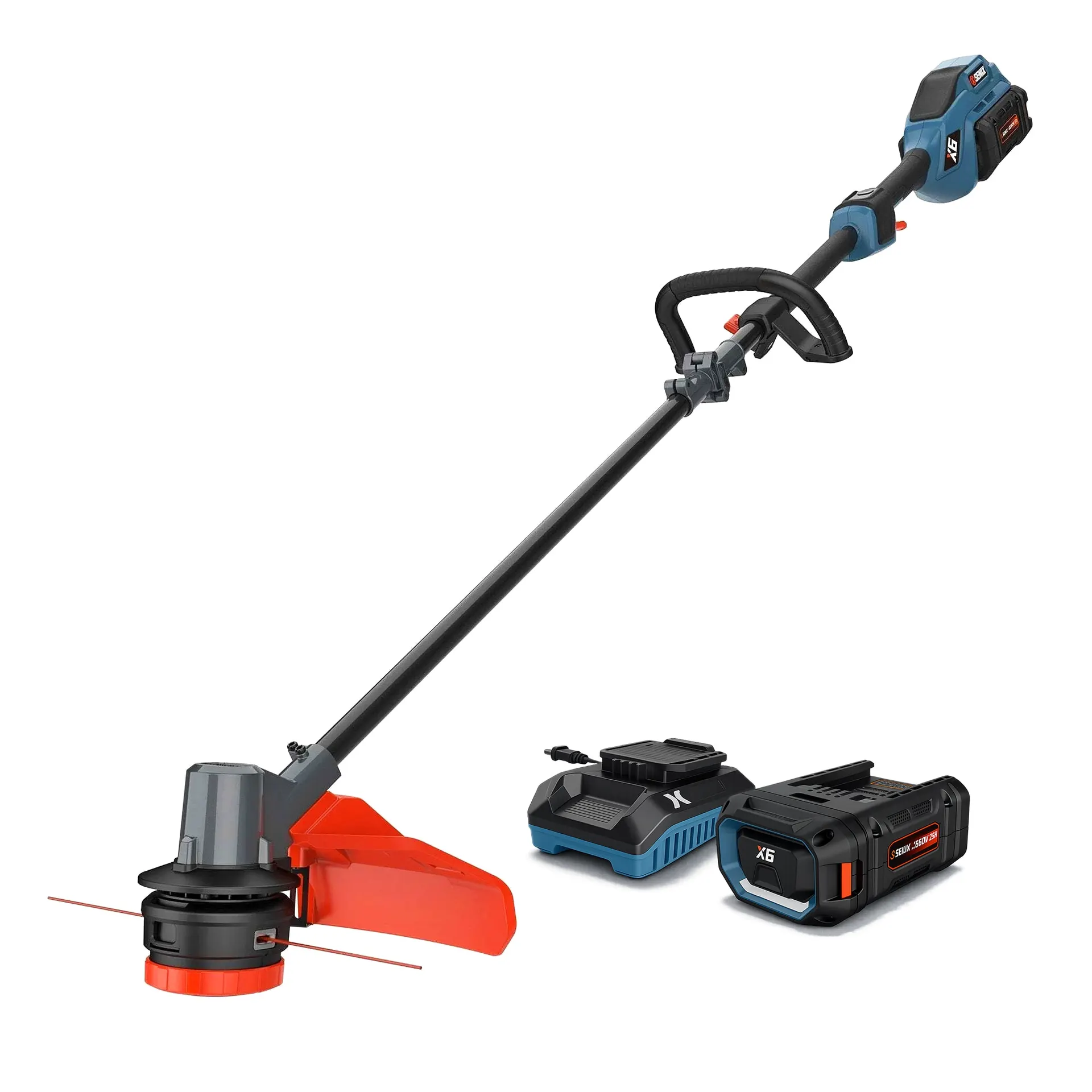 SENIX 60-volt max 16-in Straight Shaft Battery String Trimmer Edger Conversion Capable 3 Ah (Battery Included) (Charger Included)