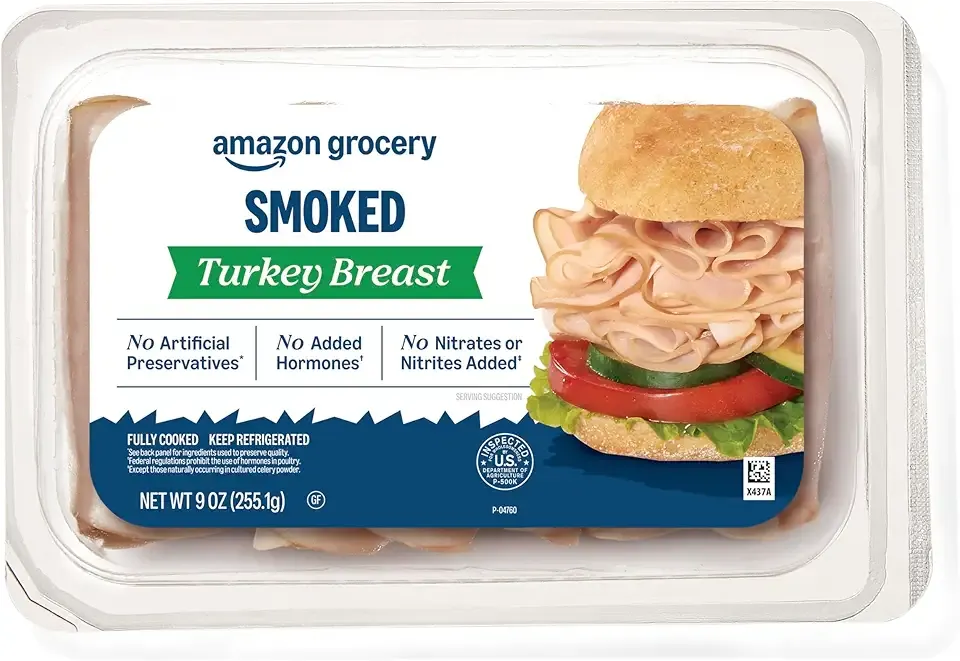 Amazon Grocery, Sliced Smoked Turkey Breast, 9 Oz (Previously Fresh Brand, Packaging May Vary)