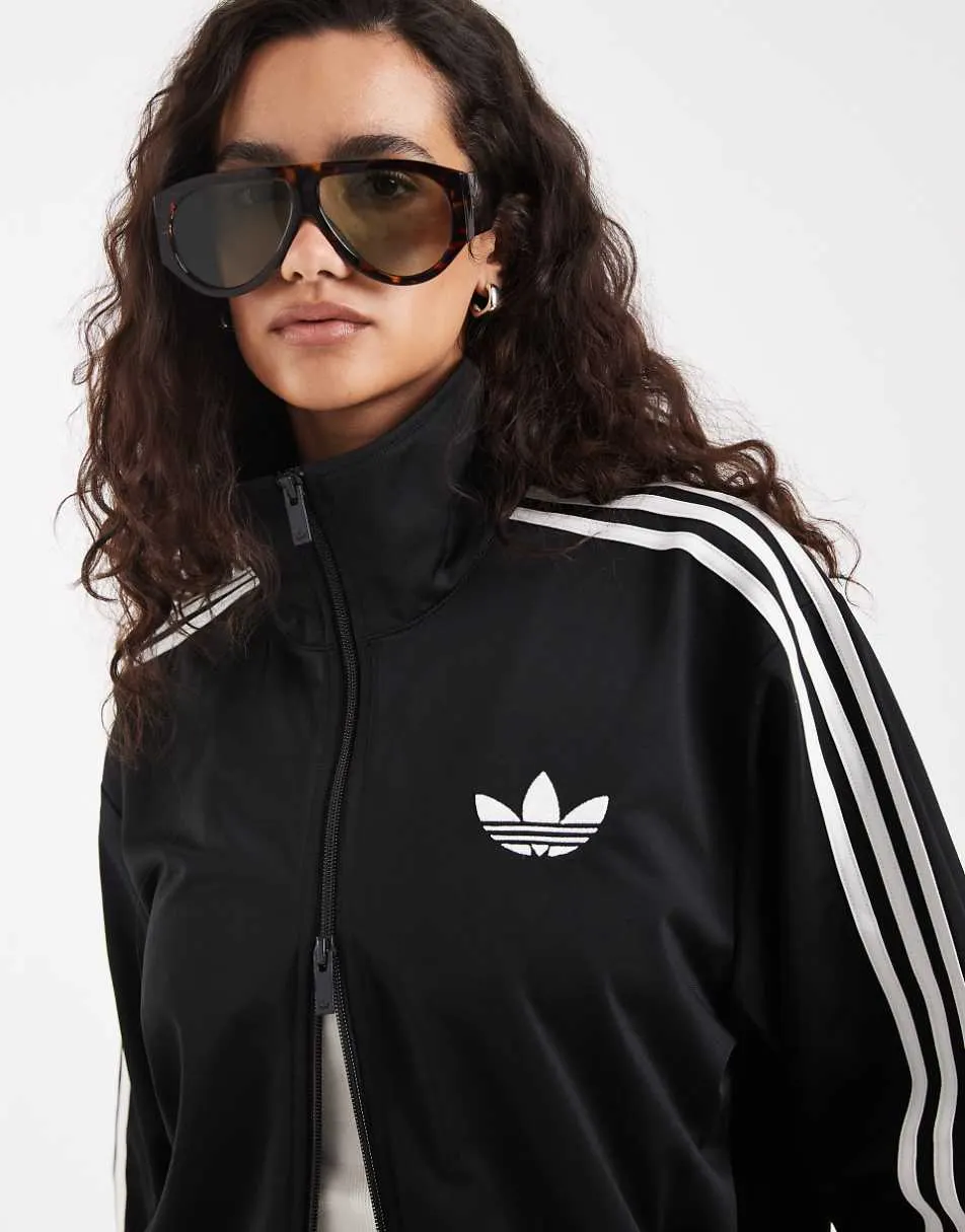 adidas Originals Firebird track top loose in black / white