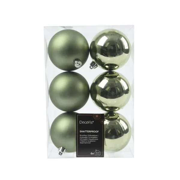 Decoris kerstbal rosemarijn polystyreen 8cm shatterproof