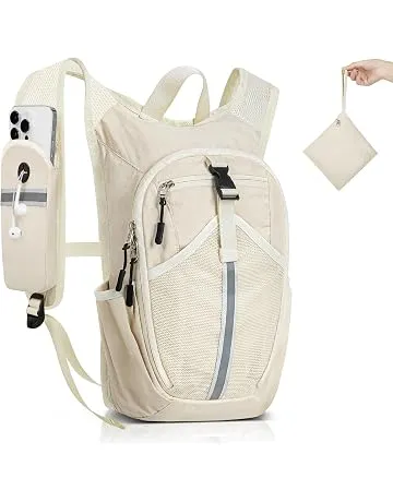 TUIKEN 10L Small Hiking Backpack - Lightweight Foldable Backpack, Beige | Hiking Backpack Camping Outdoor Commute, Compact Rucksack for Women Men