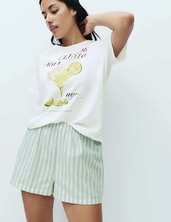 Cotton Rich Printed Shortie Set