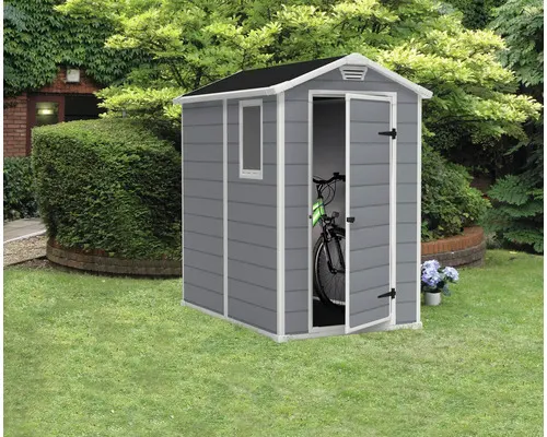Plastový zahradní domek KETER Manor 4x6 118 x 184 cm světle šedý