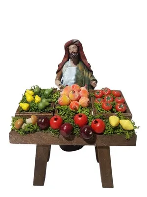 Grupo Arte Pesebre - Pastor con puesto de fruta, para figuras de 14 cm