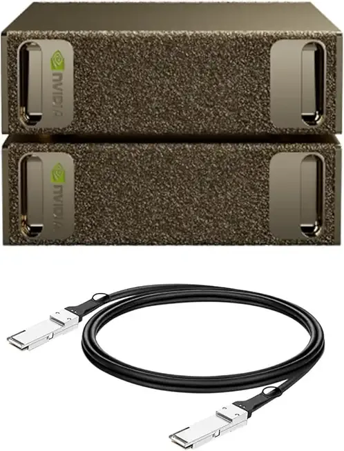 NVIDIA DGX Spark™ 2 Pack with Cable Bundle - Personal AI Desktop Supercomputer – Desktop GB10 Grace Blackwell Chip