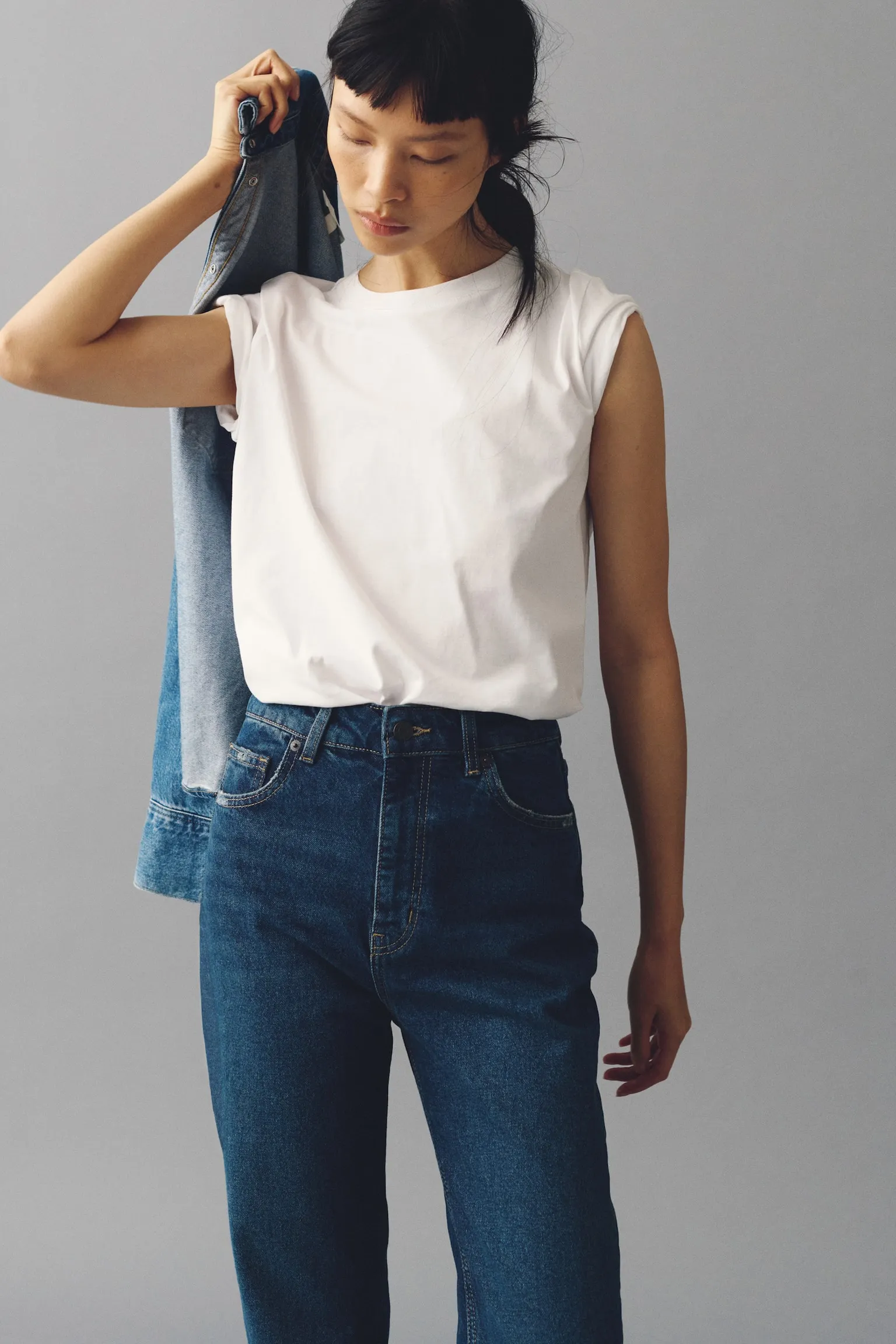 Mom Slim Fit High Waist Ankle Jeans