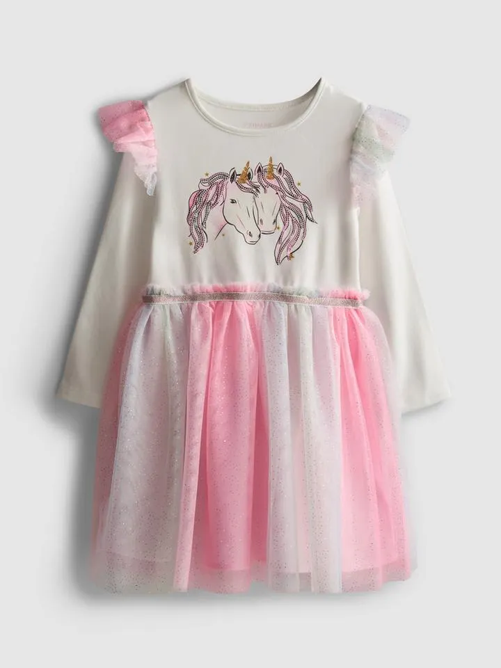 18 mois–8 ans | Robe tutu à motif licorne
