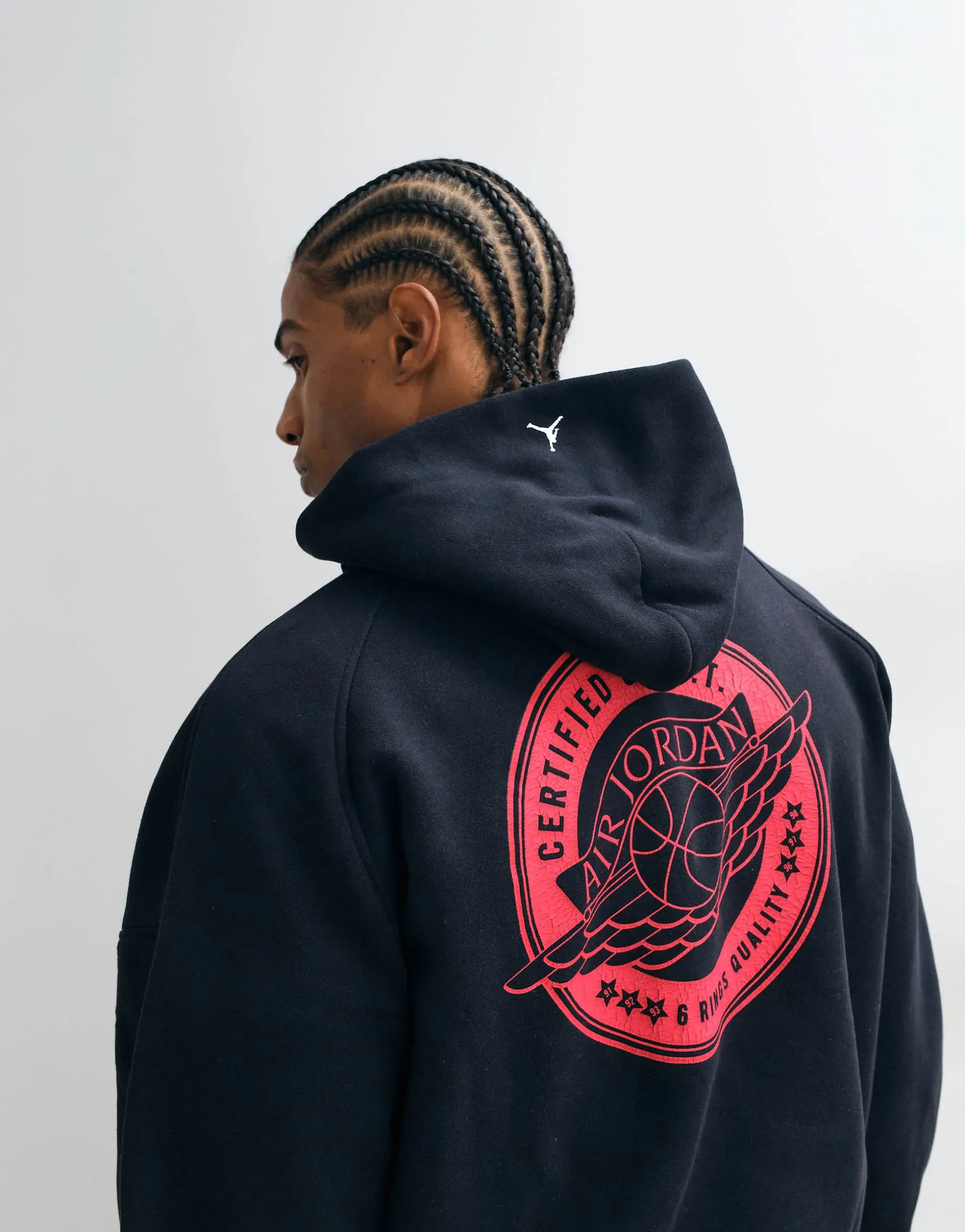 Jordan logo back print hoodie in black
