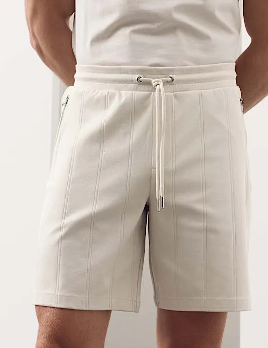 Drop-Needle-Shorts mit hohem Baumwollanteil in normaler Passform