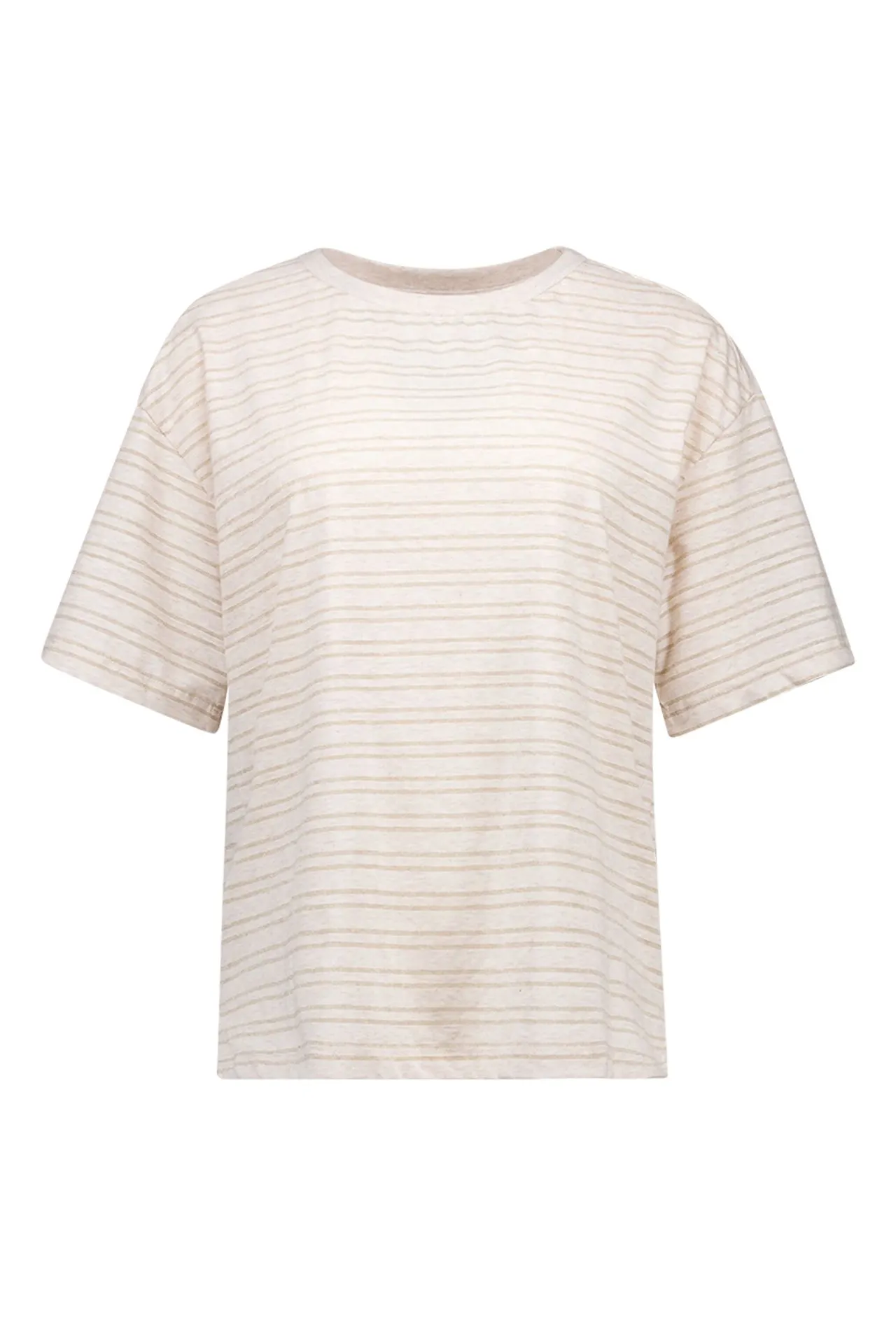 Zandkleurig shirt met strepen