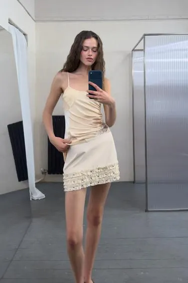 MINI SKIRT WITH RUFFLES AND STUDS