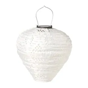 Solar barok lampion druppel - wit - ø28x30 cm