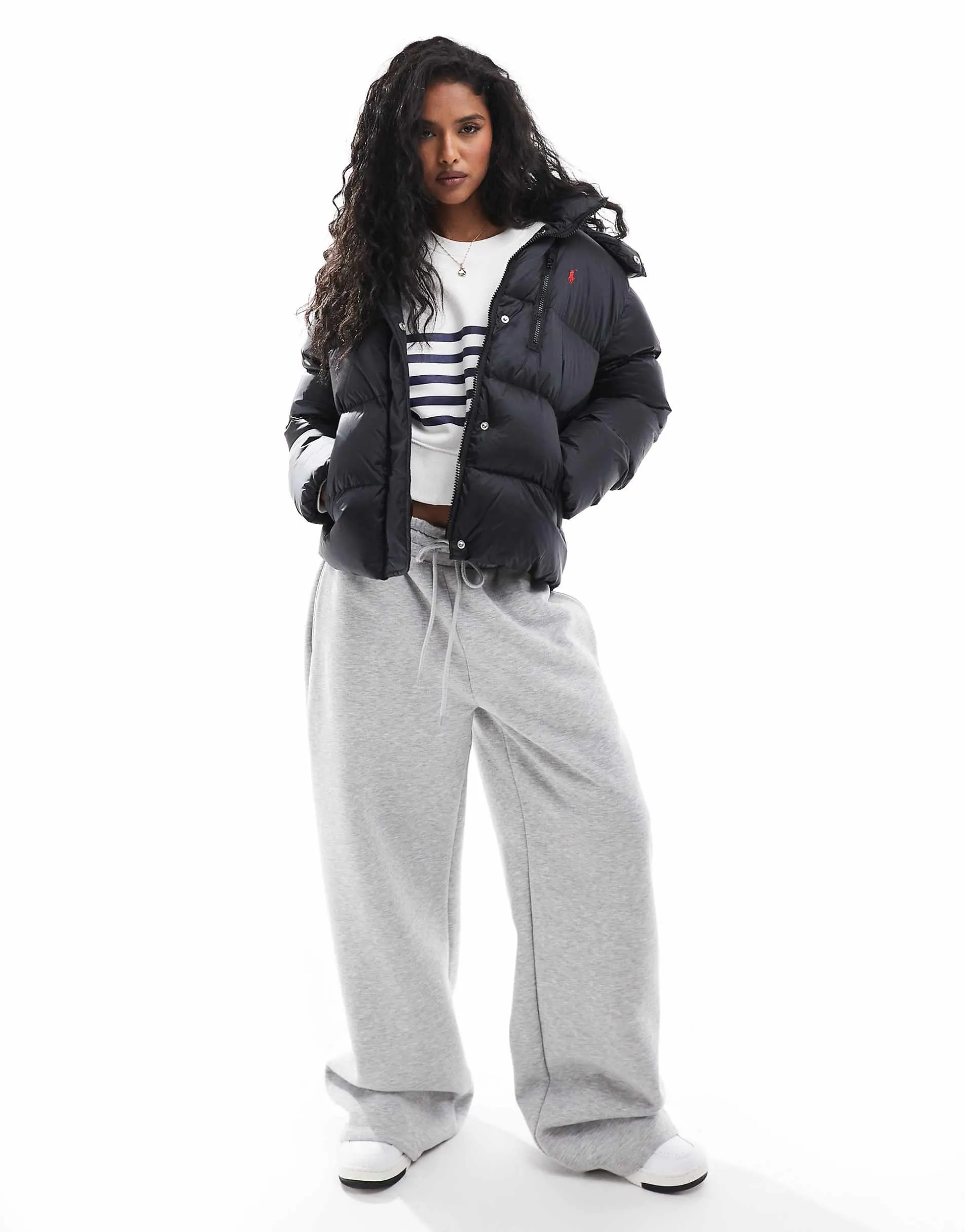 Polo Ralph Lauren icon logo puffer jacket in black