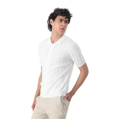 Playera Hummo Hombre Diseño Tejido Con Rayas en Contraste